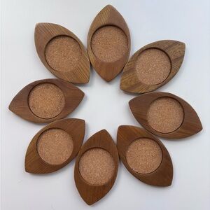 Set of 8 Vintage MCM Teardrop Coasters
